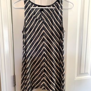 AB studio blue and white sleeveless knit top